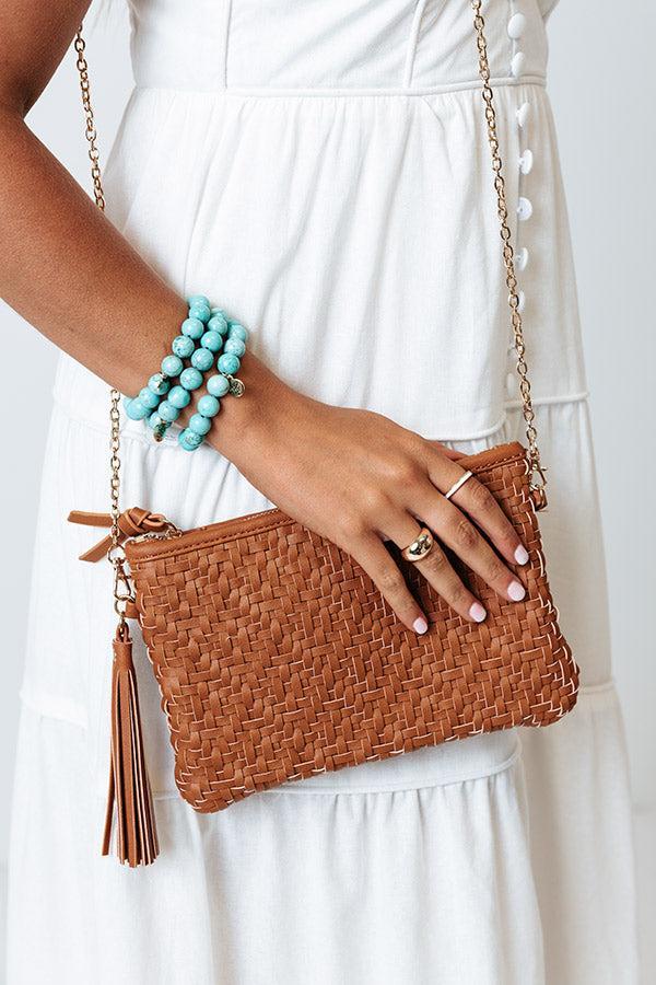 New Attention Woven Clutch In Brown product image