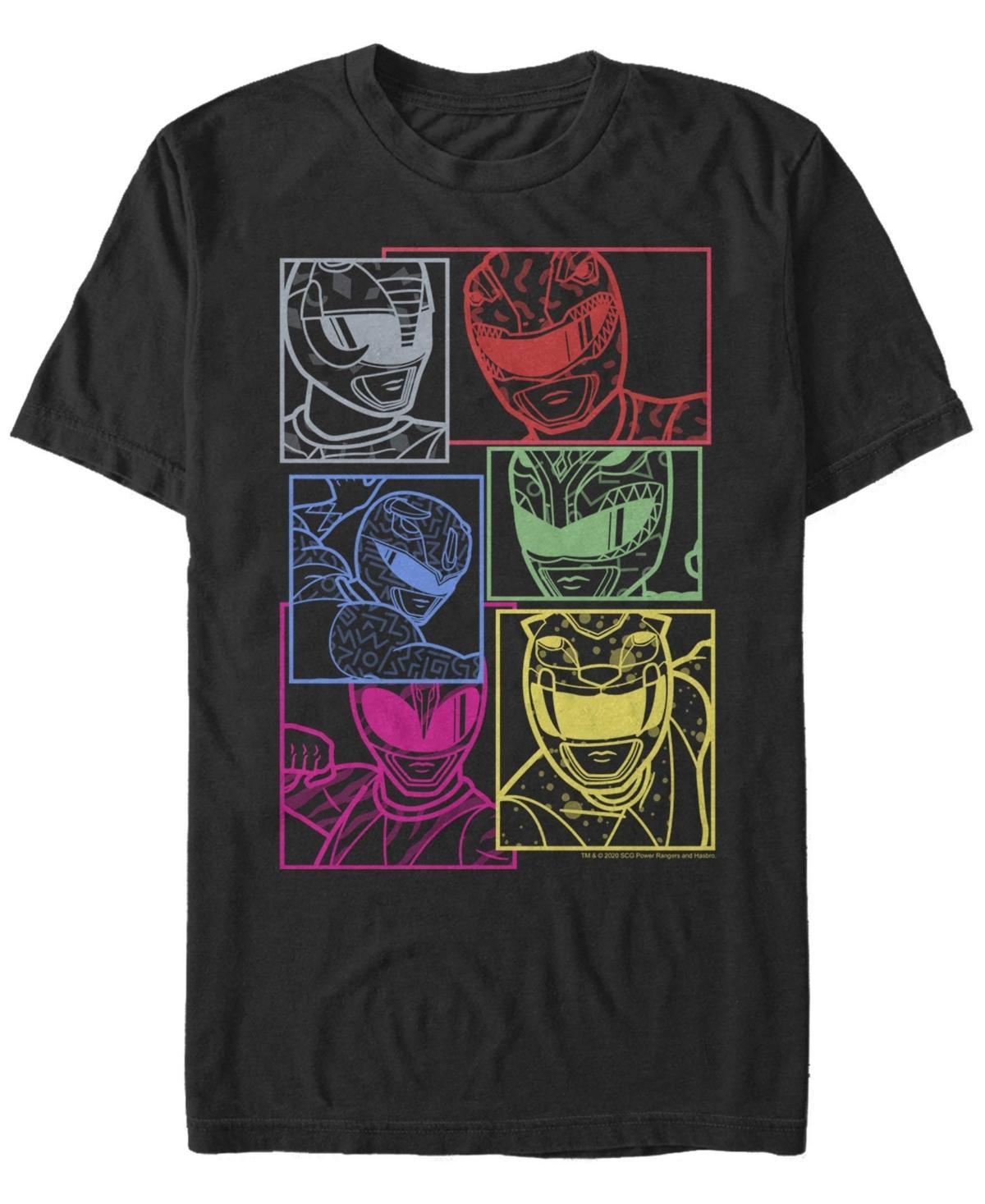 Mens Power Rangers Group Shot Panels Tee Black Product Image