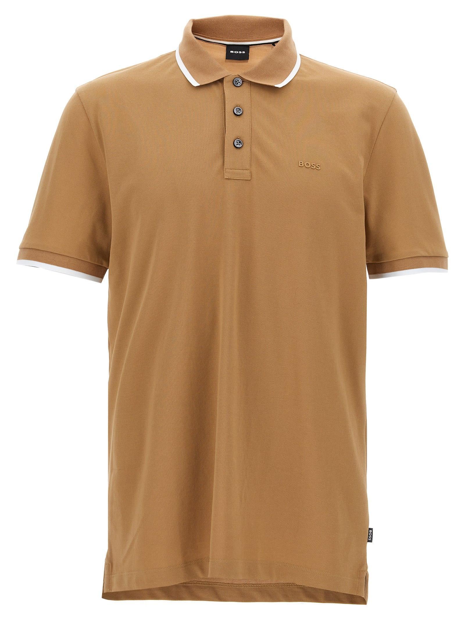 HUGO BOSS Pallas Polo Shirt In Beige Product Image