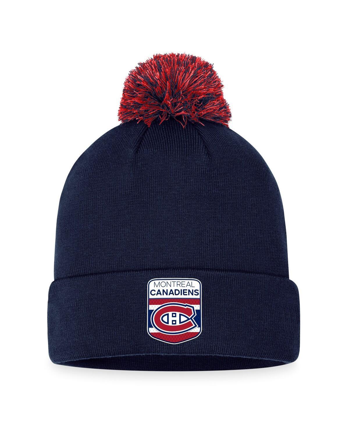 Mens Fanatics Navy Montreal Canadiens 2023 Nhl Draft Cuffed Knit Hat with Pom Product Image