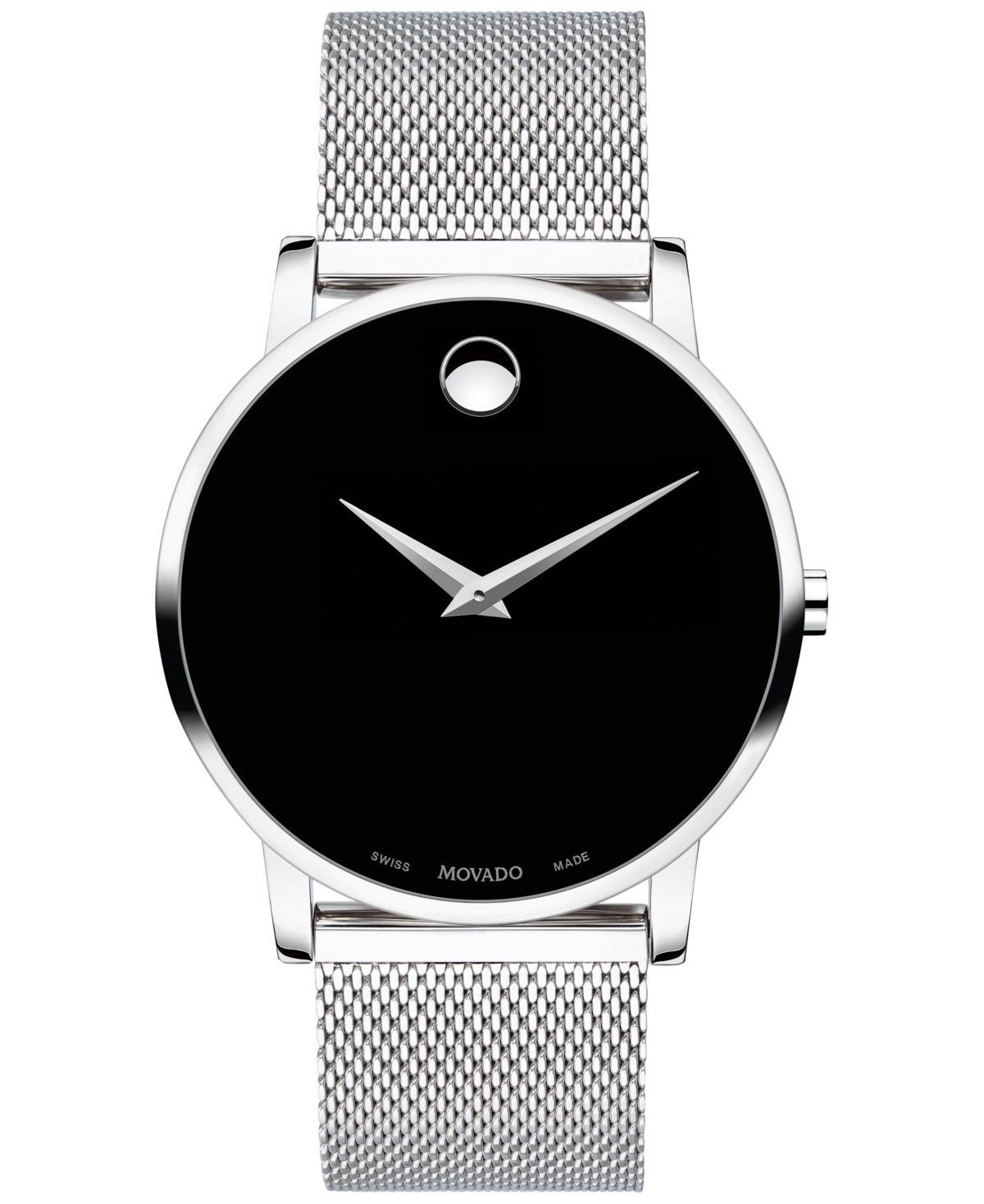 Men's Movado MuseumÂ® Classic Mesh Watch with Black Dial (Model: 0607219) Product Image