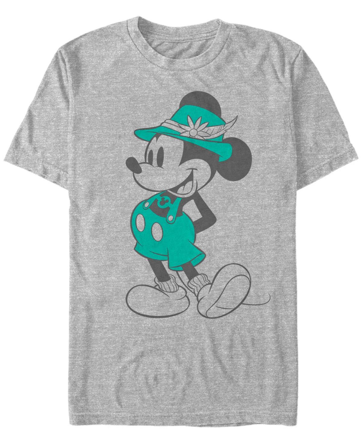 Disneys Mickey Mouse Vintage Lederhosen Portrait Mens Tee Athletic Grey Product Image