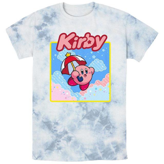 Mens Nintendo Kirby Flying With Umbrella Bombard Wash Graphic Tee Blue Product Image