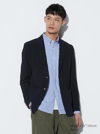 Mens Airsense Blazer with Quick-Drying Navy Medium UNIQLO US Product Image