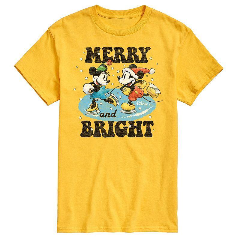 Disney Mens Merry And Bright Tee Yellow Product Image