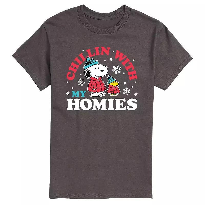 Mens Peanuts Chillin With My Homies Tee Grey Product Image