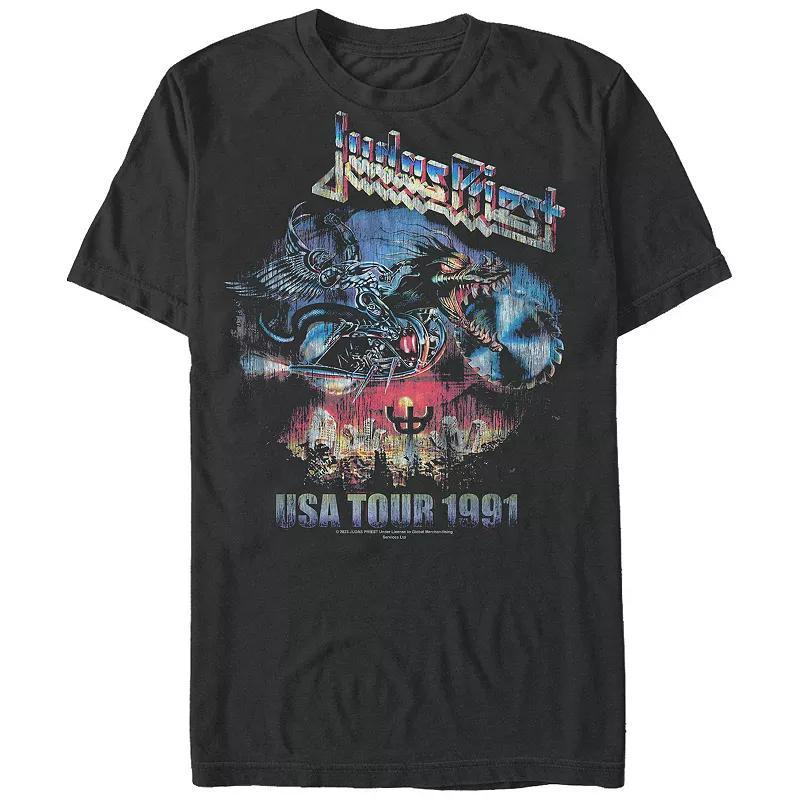 Mens Judas Priest USA Tour 1991 Graphic Tee Blue Product Image