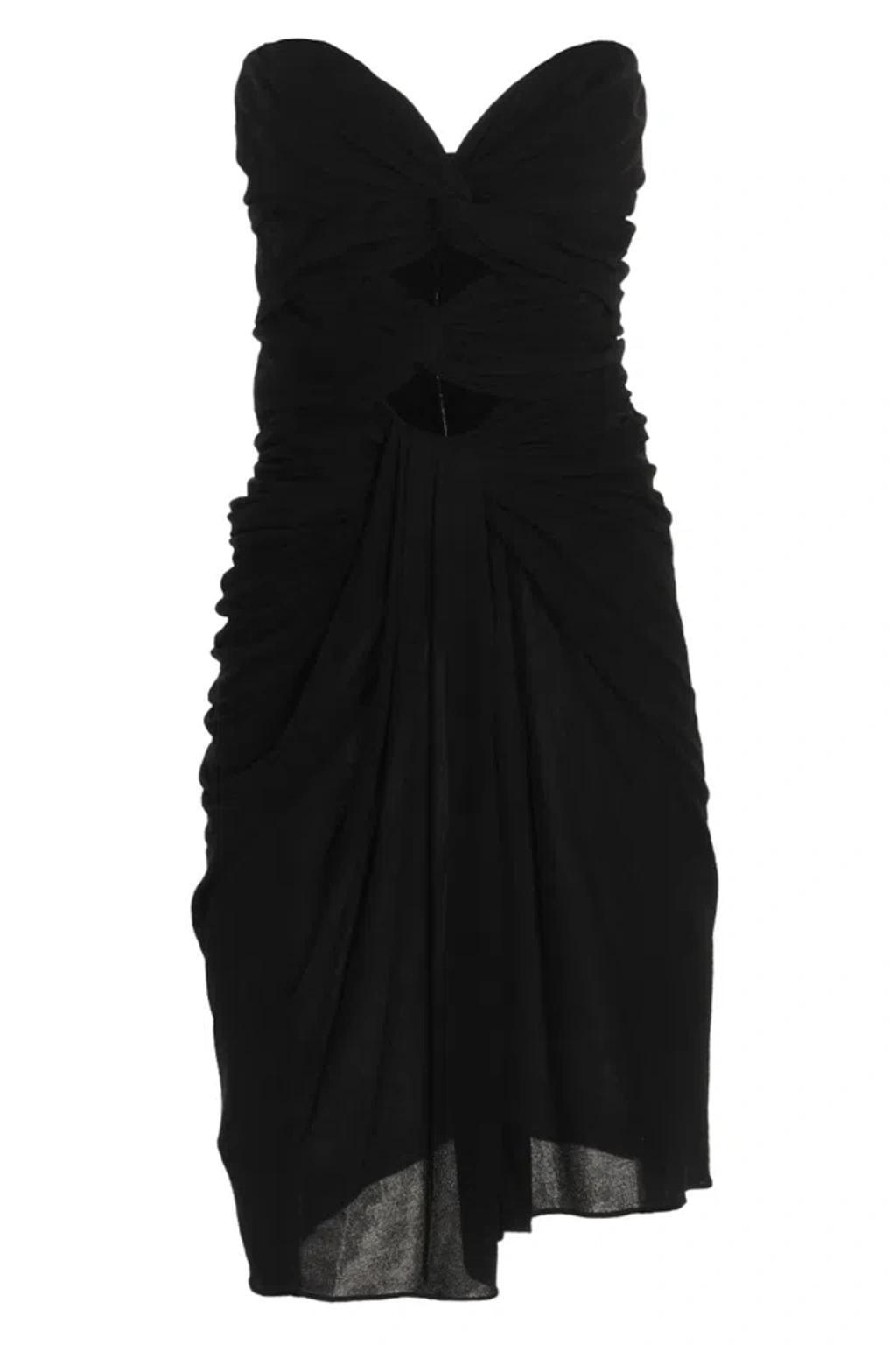 Cut-out Detailed Crepe Jersey Dress In Noir Product Image