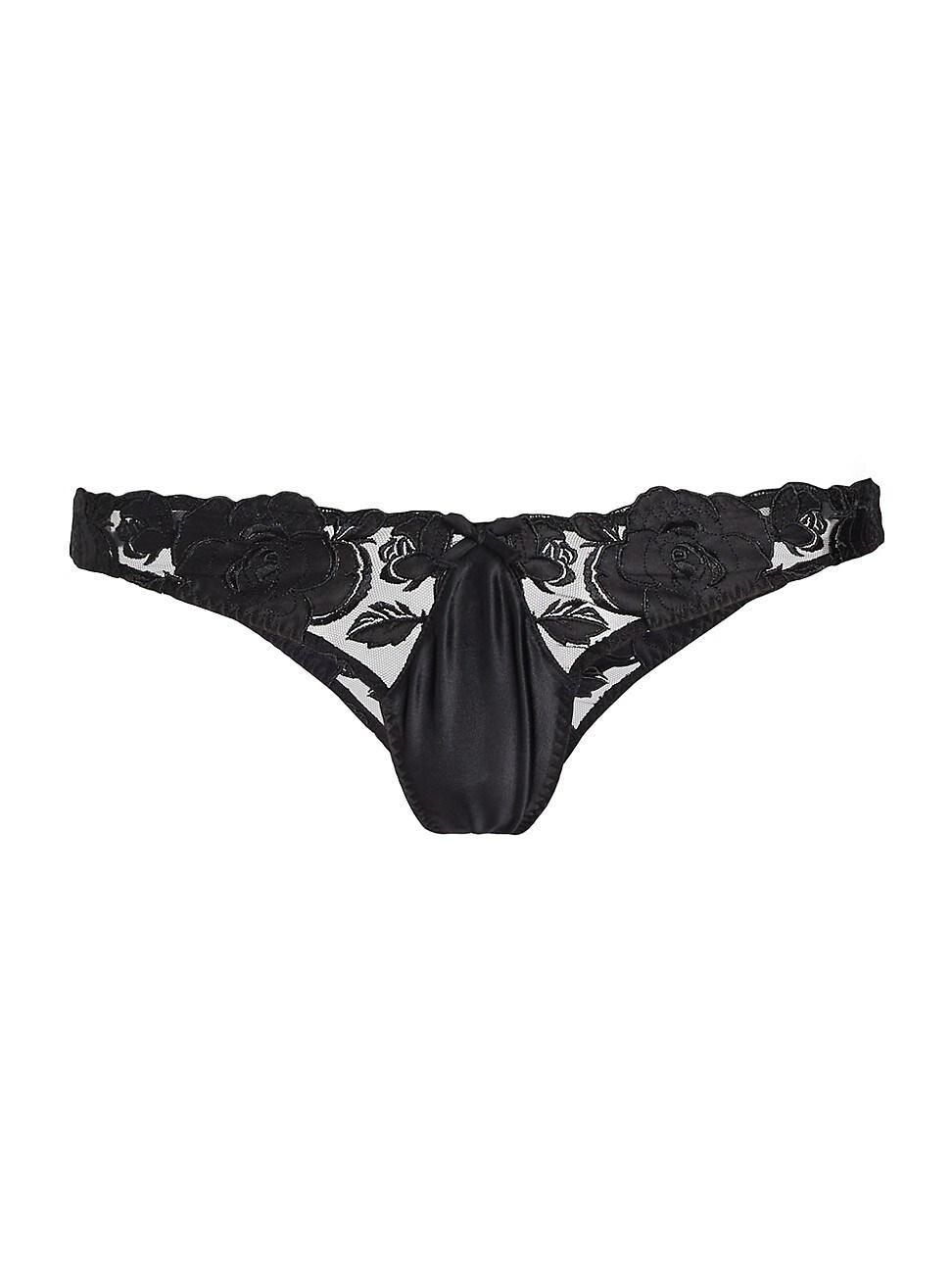 Womens Rosette Lace Strappy Thong Product Image