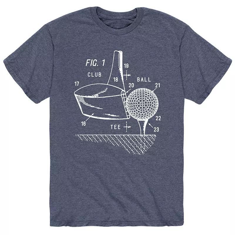 Mens Golf Club And Ball Diagram Tee Product Image