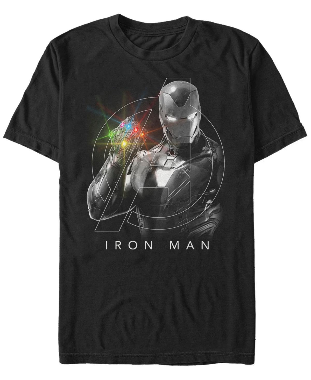 Mens Marvel Avengers: Endgame Iron Man Infinity Gauntlet Poster Tee Black Product Image