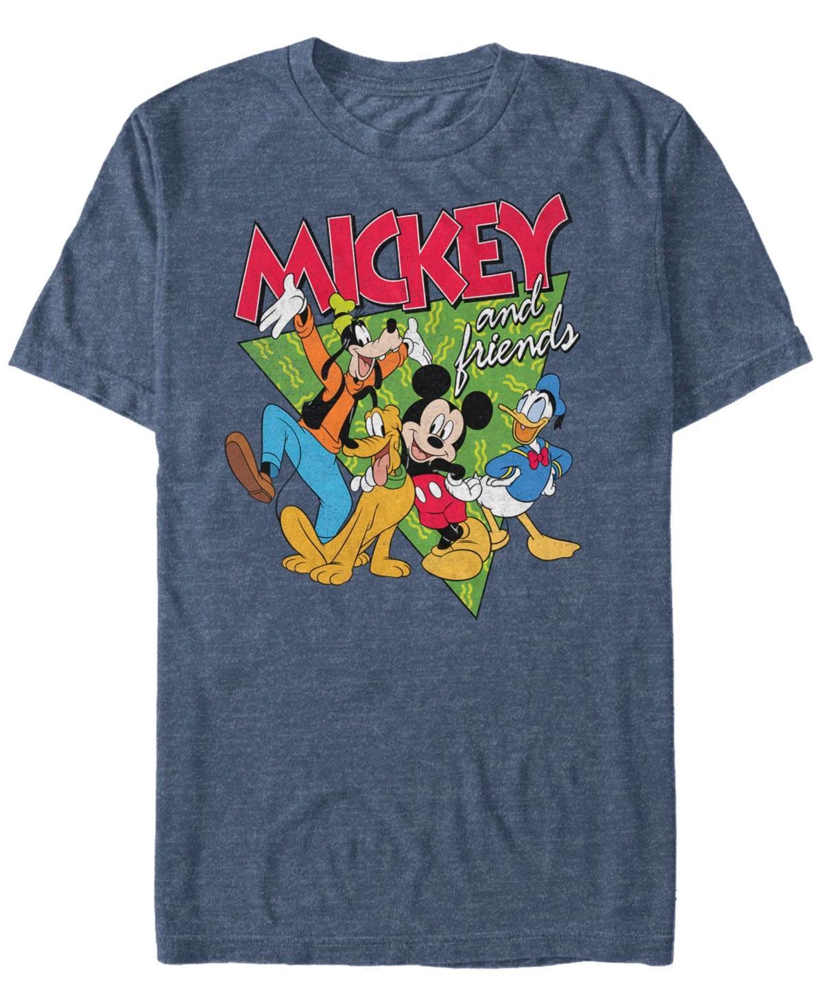 Disneys Mickey Mouse 90s Friends Mens Tee Navy Grey Product Image