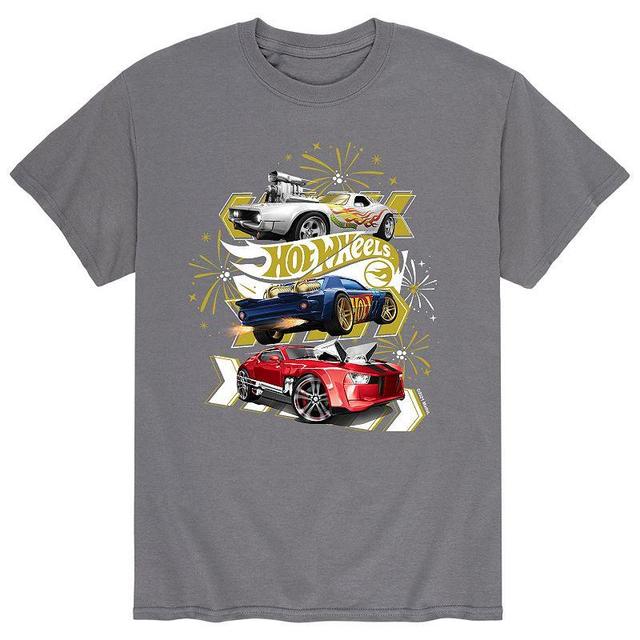 Mens Hot Wheels New Years Fireworks Tee Grey Product Image