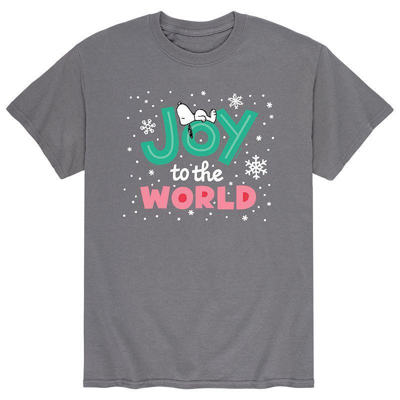 Mens Peanuts Joy To World Tee Grey Product Image