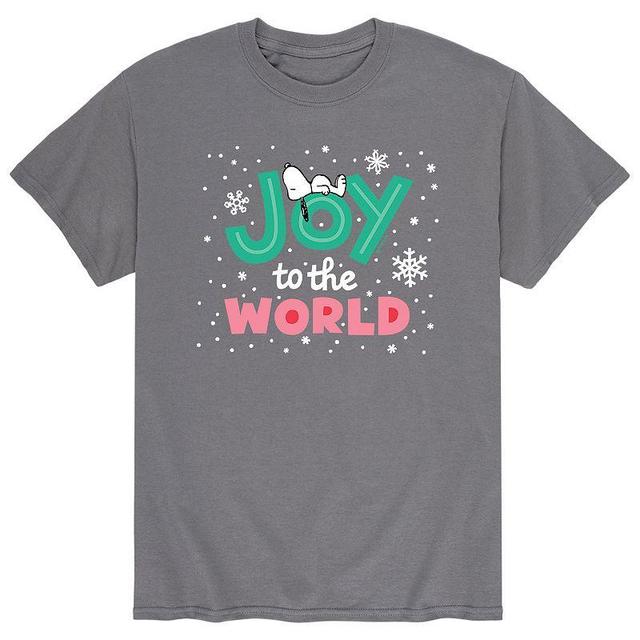 Mens Peanuts Joy To World Tee Grey Product Image