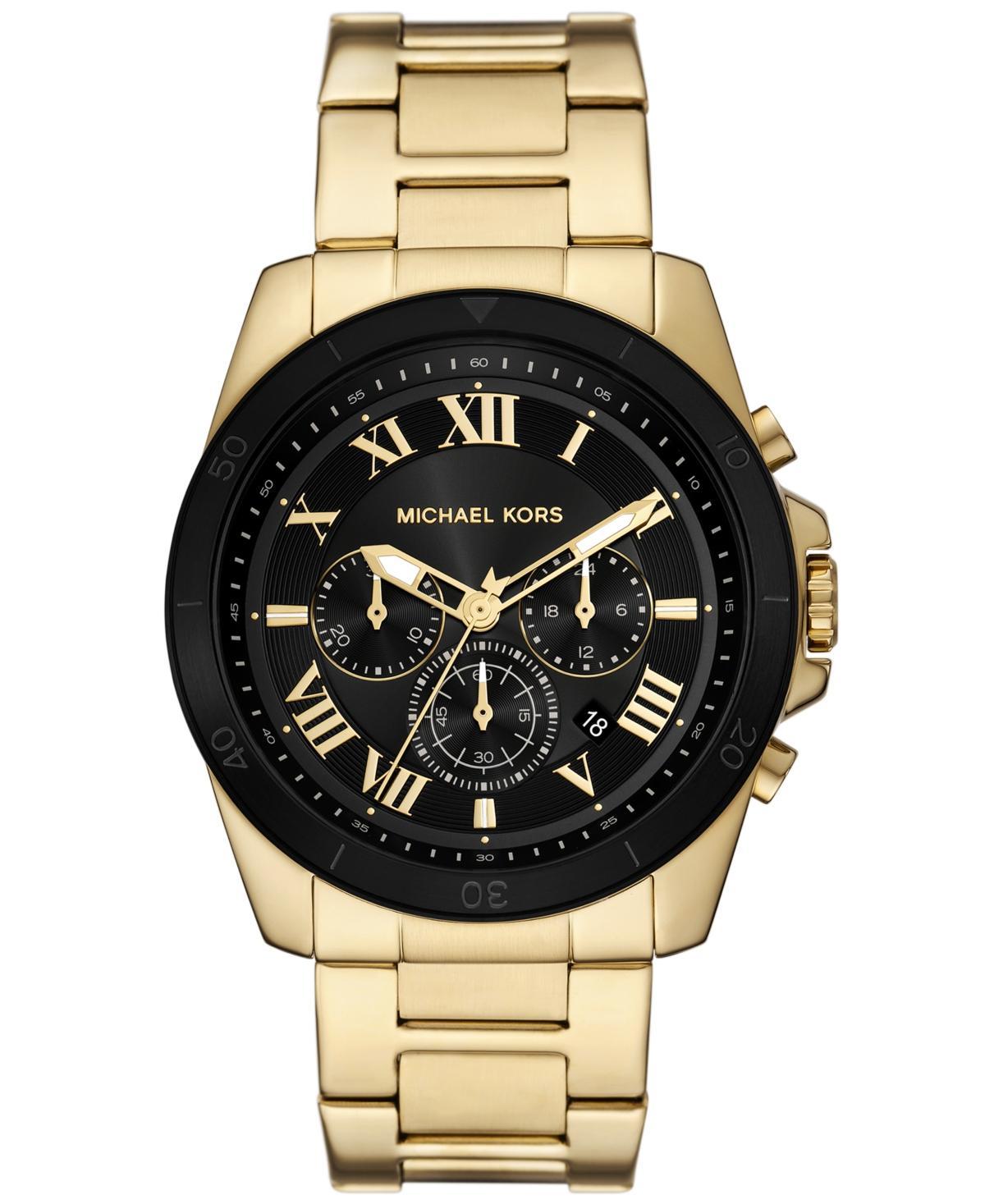 Michael Kors Mens Alek Chronograph Gold-Tone Stainless Steel Watch 44mm Product Image