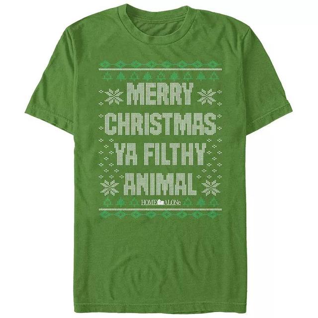 Big & Tall Home Alone Merry Christmas Ya Filthy Animal Sweater Graphic Tee, Mens Product Image