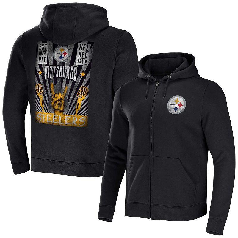 Mens NFL x Darius Rucker Collection by Fanatics Black Pittsburgh Steelers Rocker Full-Zip Hoodie Product Image