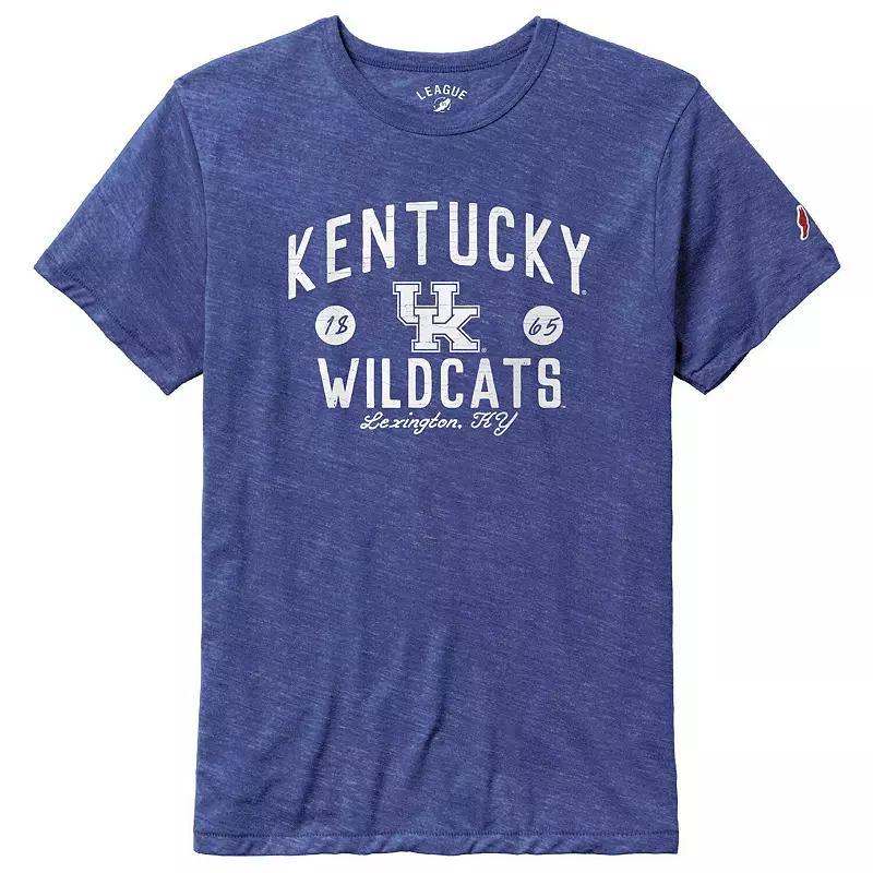 Mens League Collegiate Wear Heather Royal Kentucky Wildcats Bendy Arch Victory Falls Tri-Blend T-Shirt Product Image