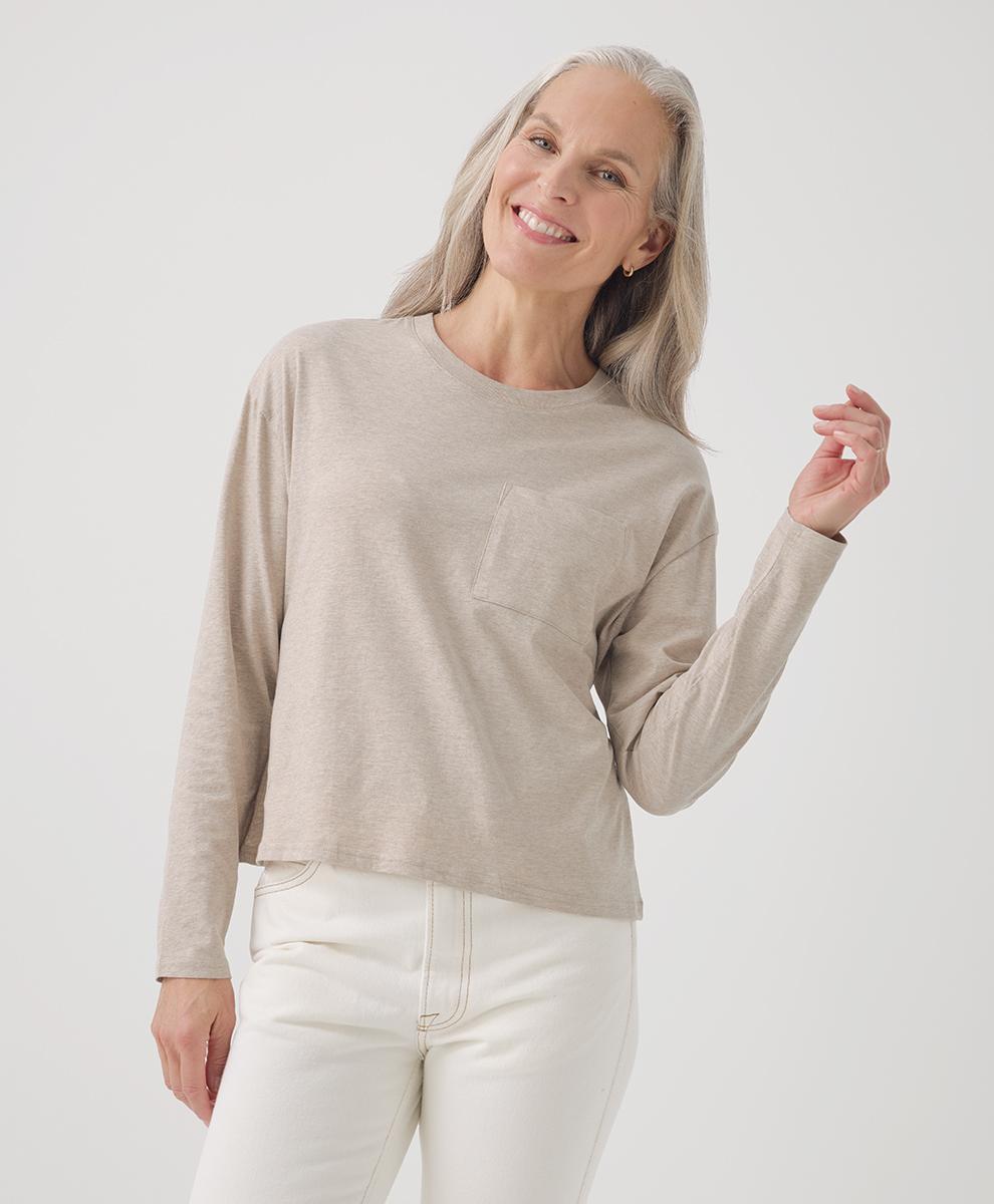 Womens Softspun Long Sleeve Pocket Tee 3XL Product Image