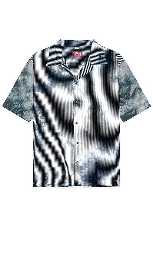 Mens S-Trucker Striped Cotton Poplin Bowling Shirt Product Image