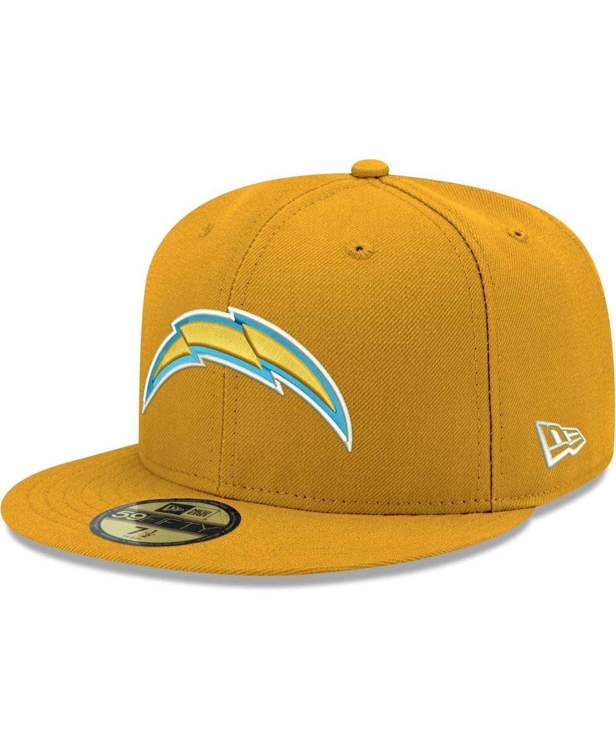 Mens New Era Gold Los Angeles Chargers Omaha Primary Logo 59FIFTY Fitted Hat Product Image