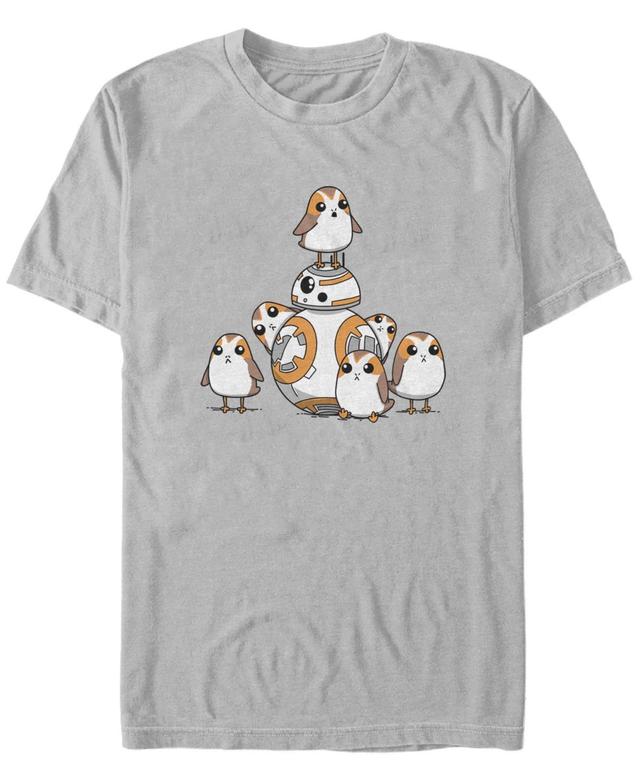 Fifth Sun Mens Star Wars - Episode 8 BB8 and Porgs Short Sleeve T-shirt Product Image