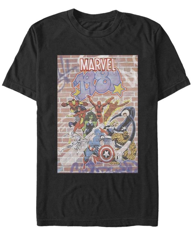 Mens Marvel Avengers Comic Cover Tee Black Product Image