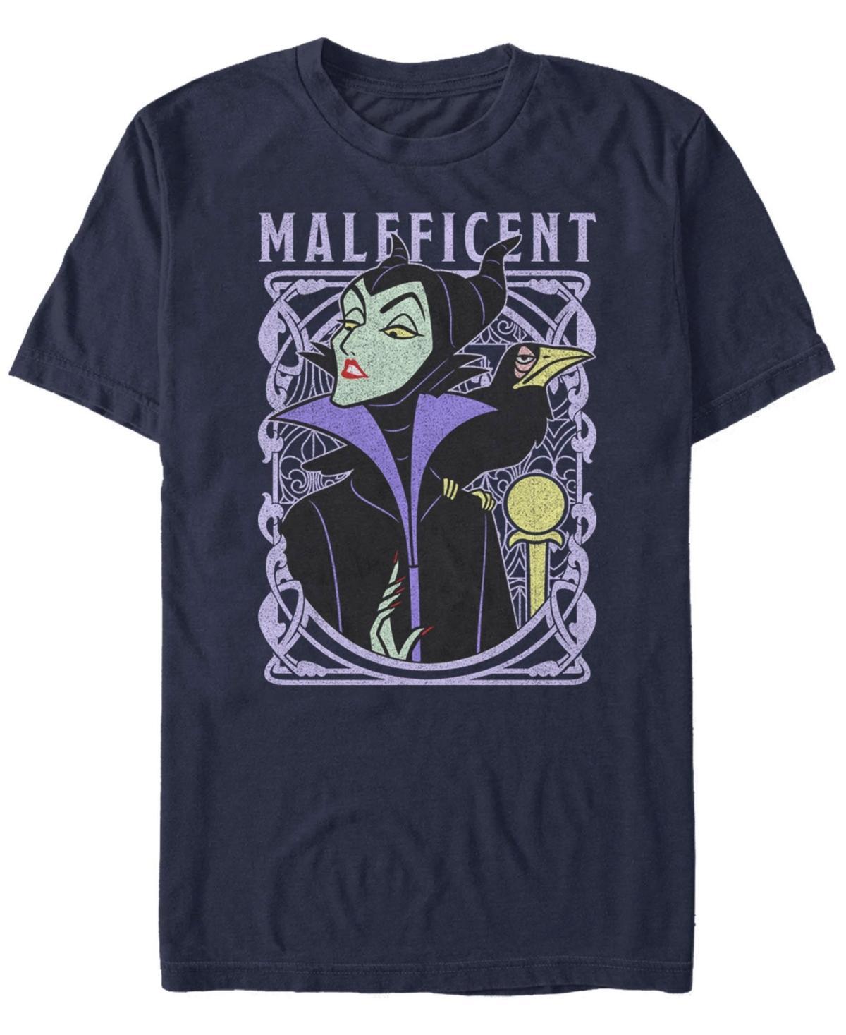 Disneys Sleeping Beauty Maleficent Mens Old School Poster Tee Blue Product Image