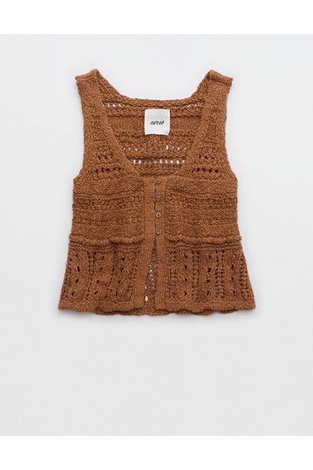 Aerie Crochet Sweater Vest Top Women's Product Image