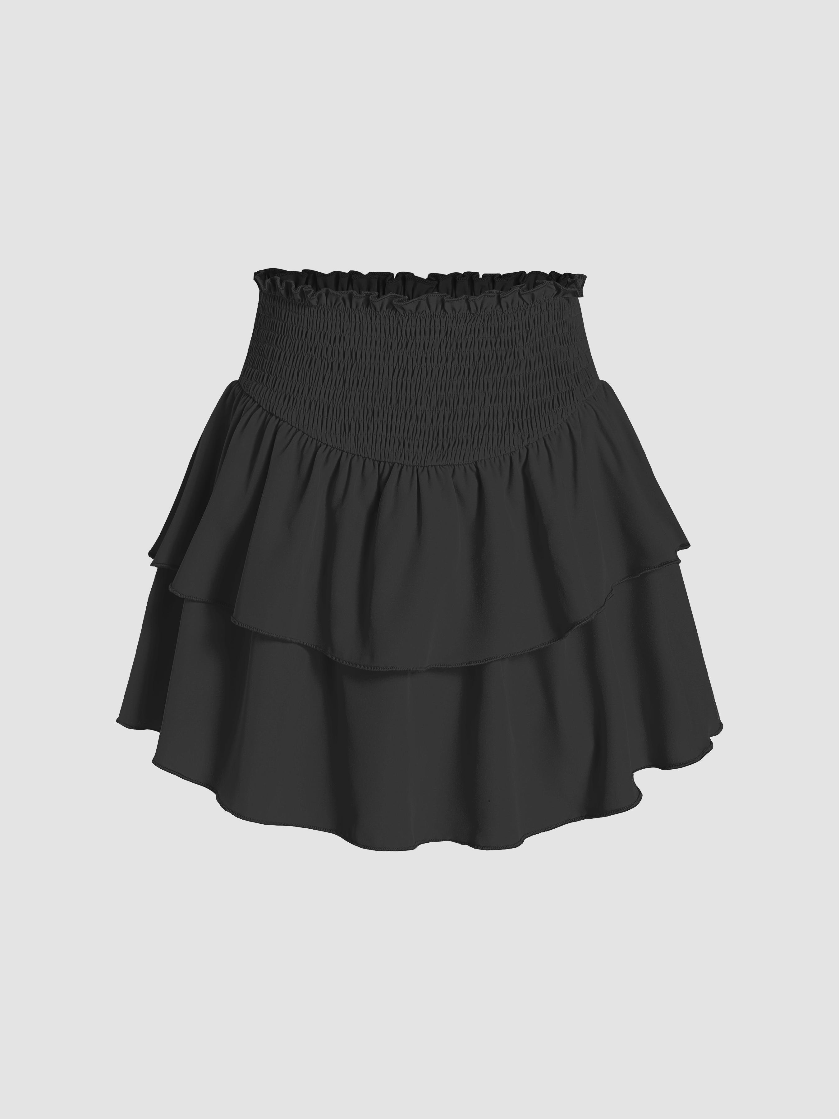 Shirred Ruffle Tiered Skort Product Image