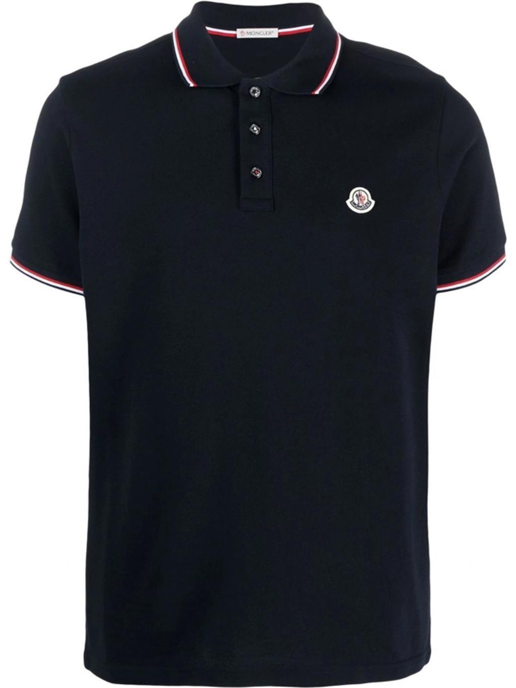 Logo Patch Polo Shirt In Blue Product Image