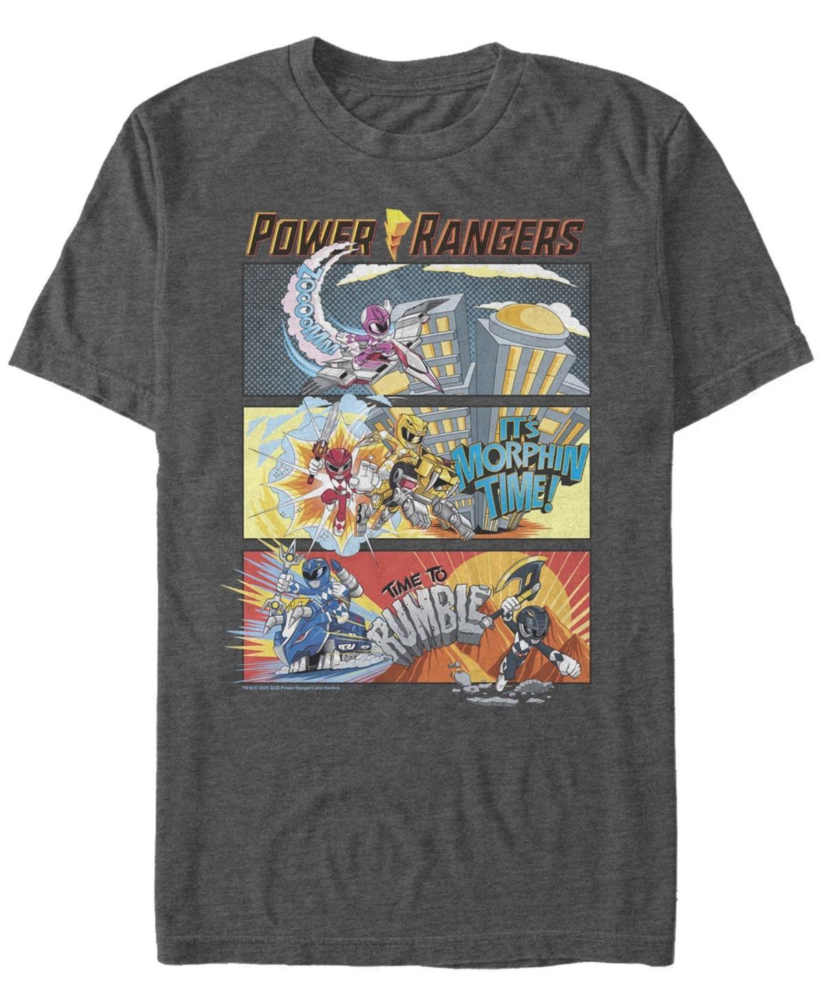 Mens Power Rangers Comic Action Panels Tee Grey Heather Product Image