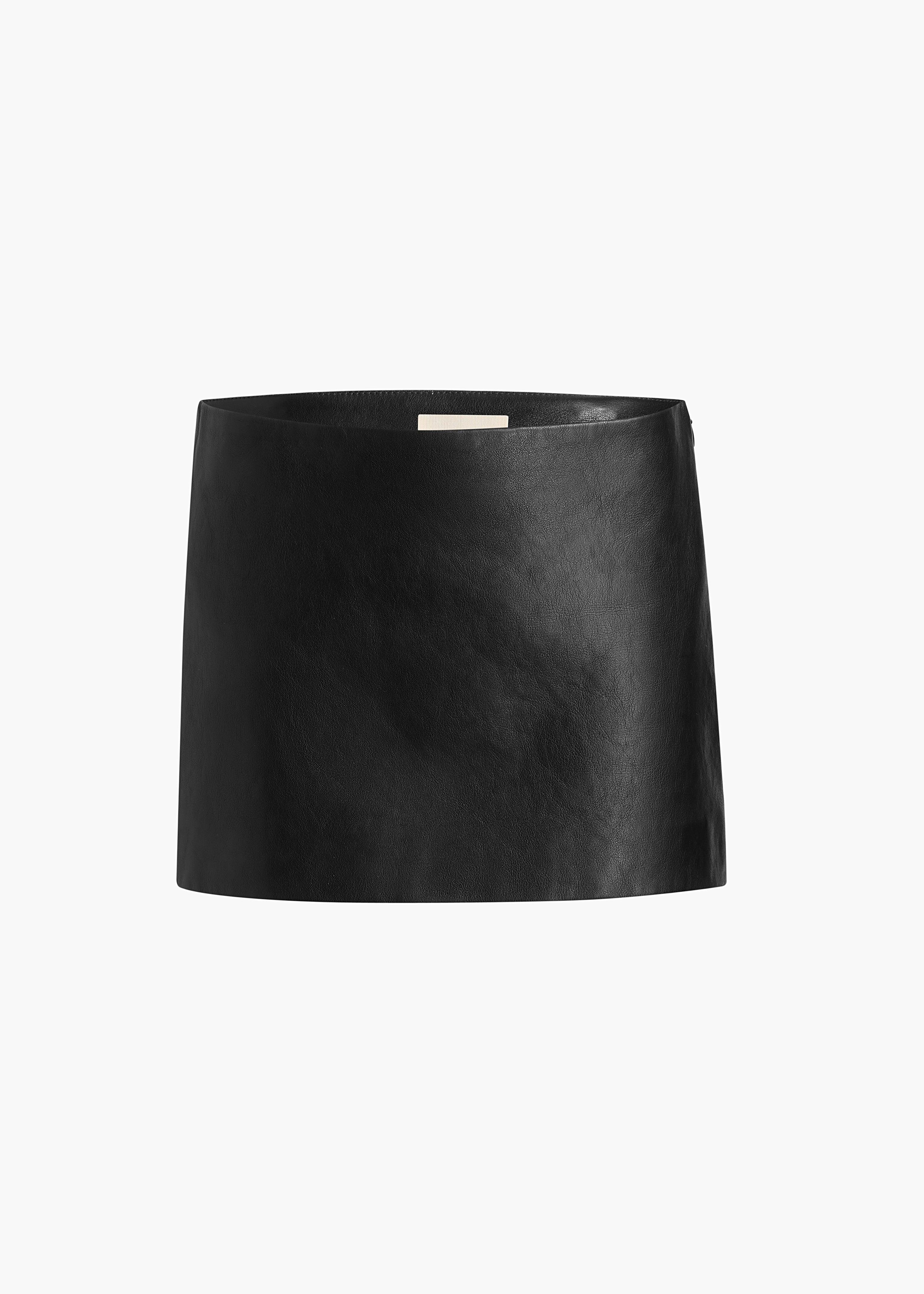 Jett Skirt in Black Leather Product Image