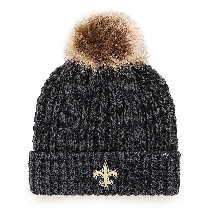 Womens 47 New Orleans Saints Logo Meeko Cuffed Knit Hat with Pom Product Image