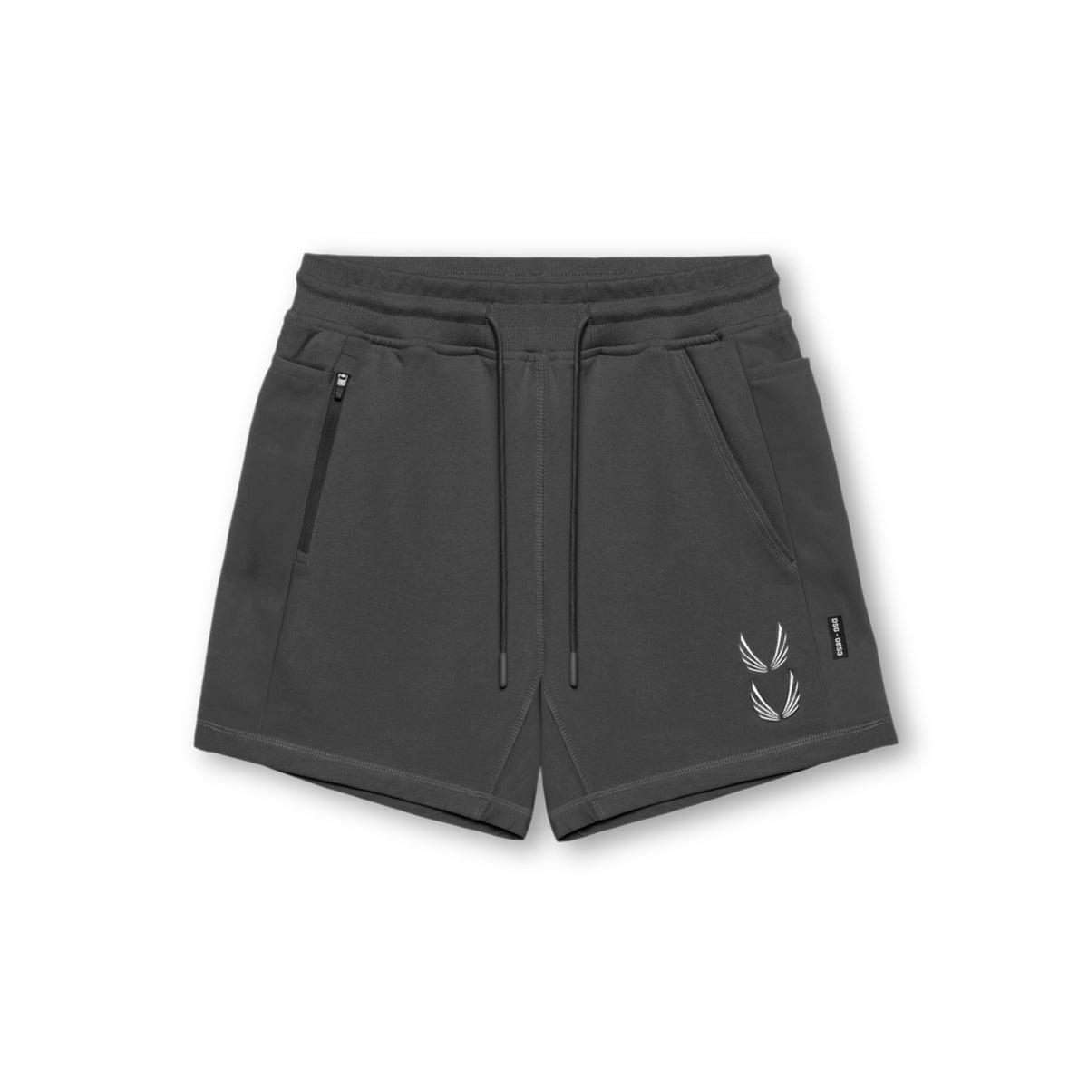 0867. Tech-Terry™ Sidelock Sweat Short - Space Grey "Stacked Wings" Product Image