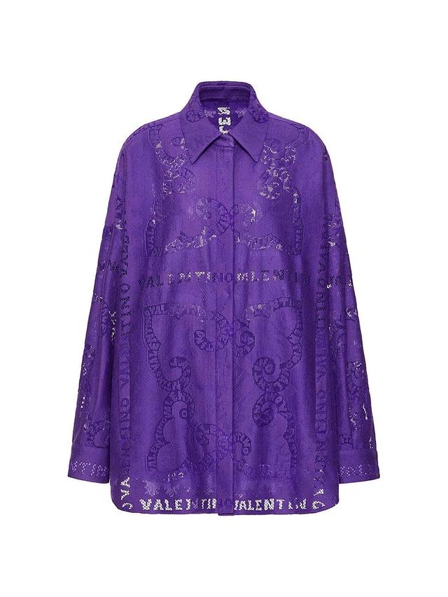 Womens Cotton Guipure Lace Overshirt Product Image