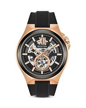 Bulova Mens Maquina Automatic Gold Stainless Steel Bracelet Watch Product Image