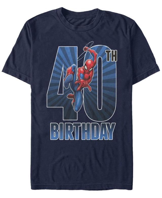 Mens Marvels Spider-Man 40th Birthday Tee Blue Product Image