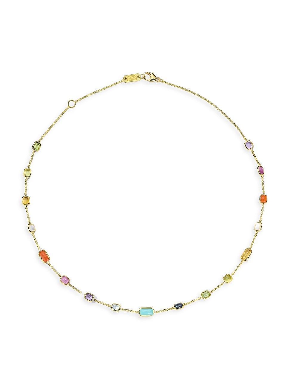 Womens Rock Candy Gelato Confetti Summer Rainbow 18K Yellow Gold & Multi-Stone Necklace Product Image