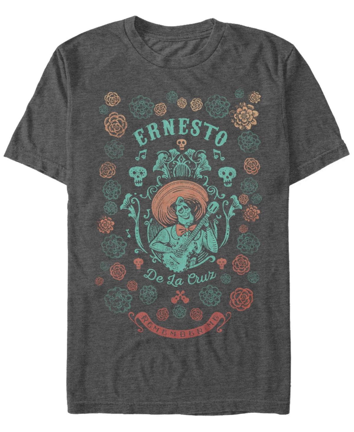 Disney Pixar Mens Coco Ernesto Remember Me Floral Style, Short Sleeve T-Shirt Product Image