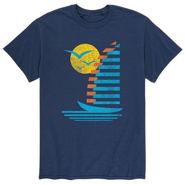 Mens Sailboats Gull Retro Tee Blue Product Image