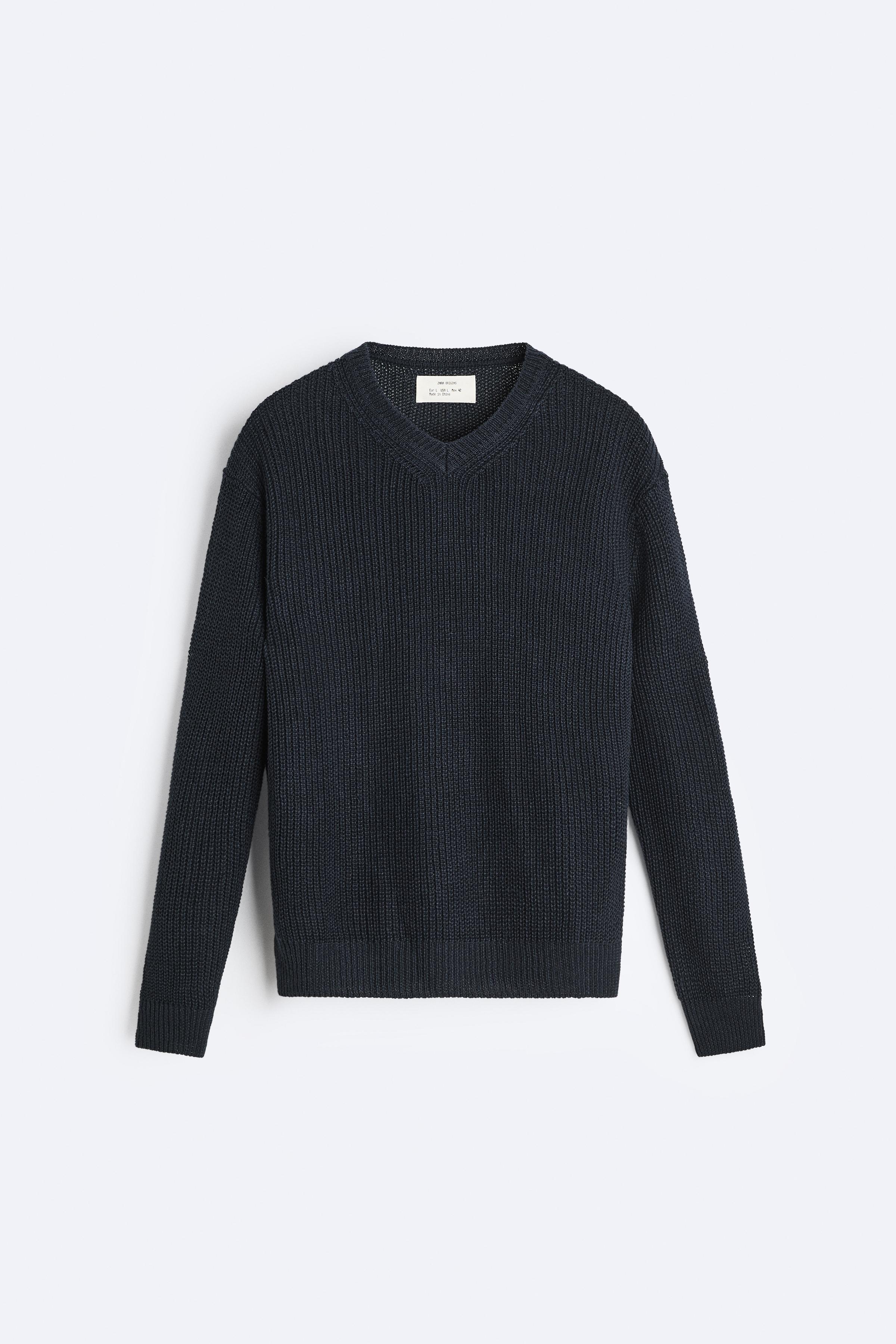 100% LINEN PURL KNIT SWEATER Product Image