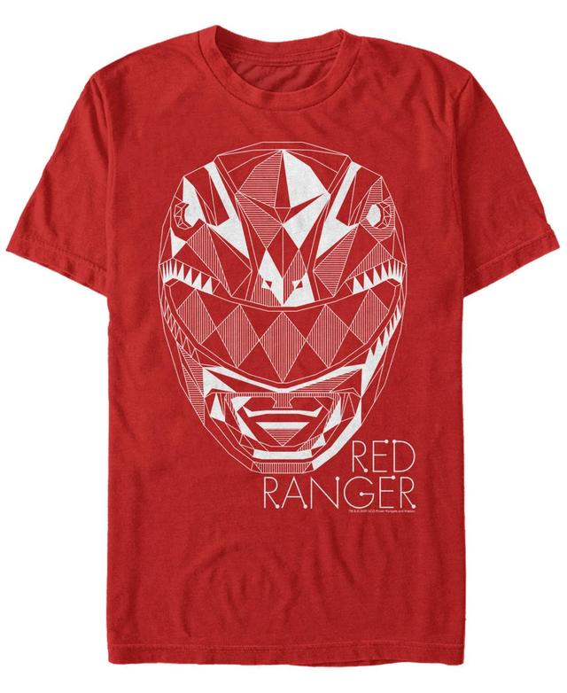 Mens Power Rangers Red Ranger Polygon Line Art Tee Product Image