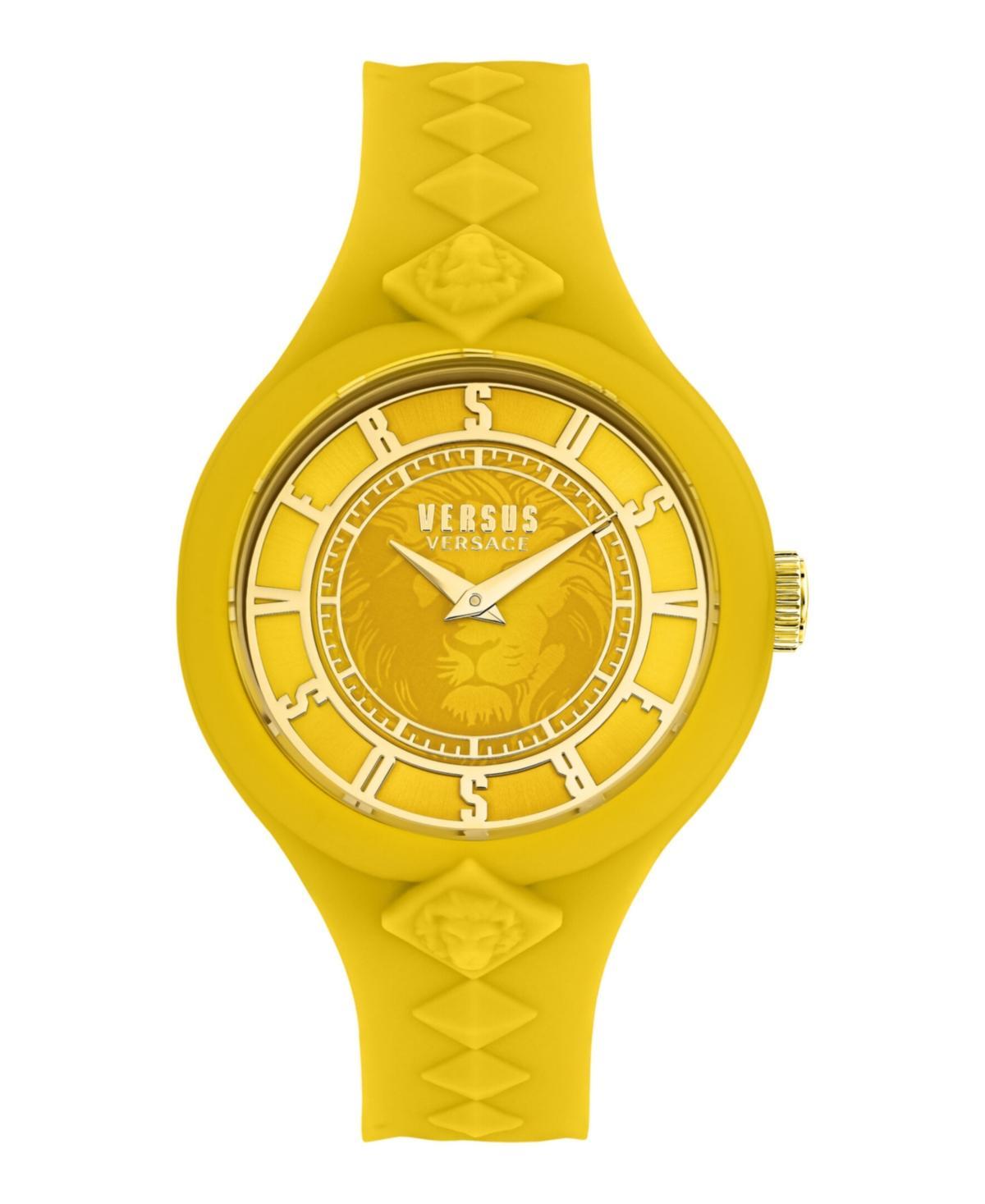 Versus Versace Womens 2 Hand Quartz Fire Island Yellow Silicone Watch, 39mm Product Image