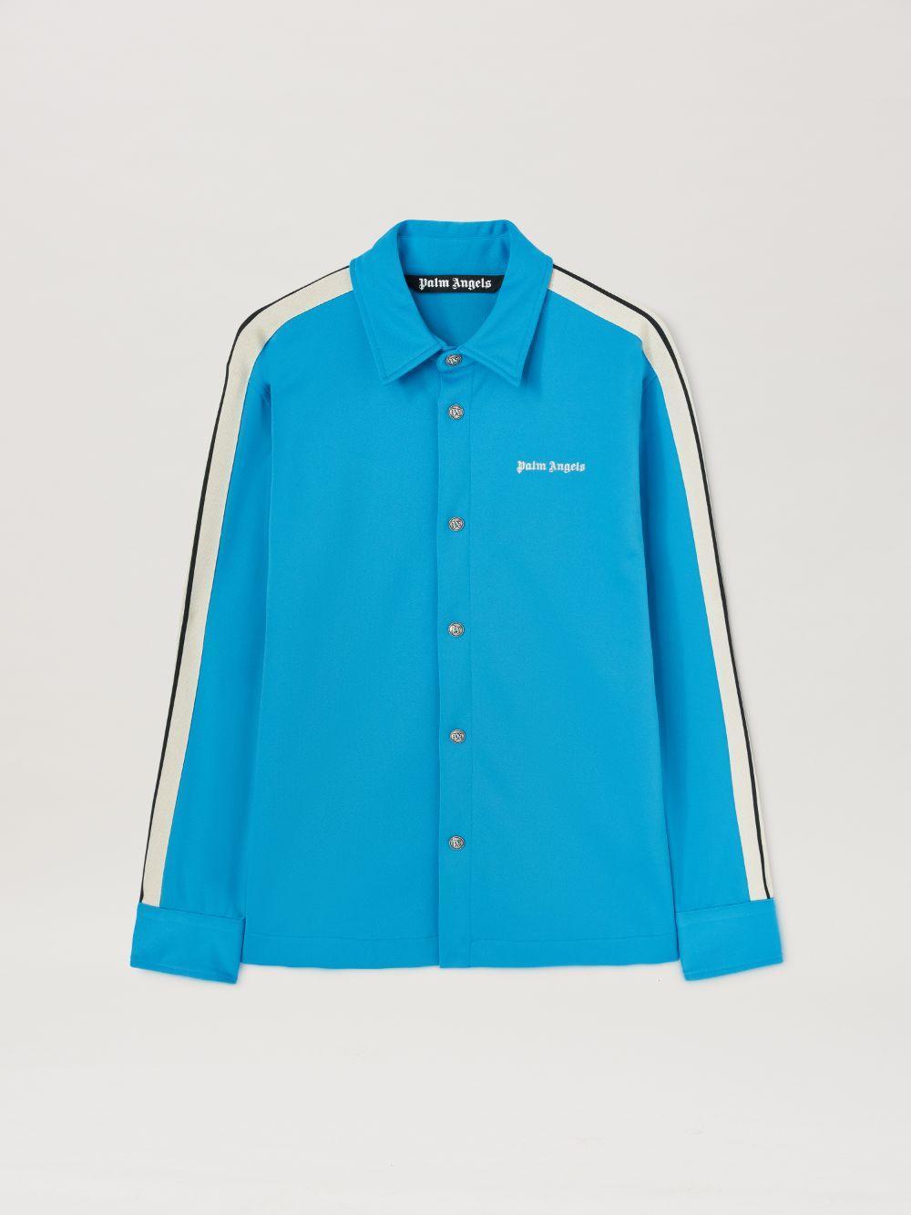 Classic Logo Track Shirt in  4003 light blue - off white  - Palm Angels® Official  Product Image