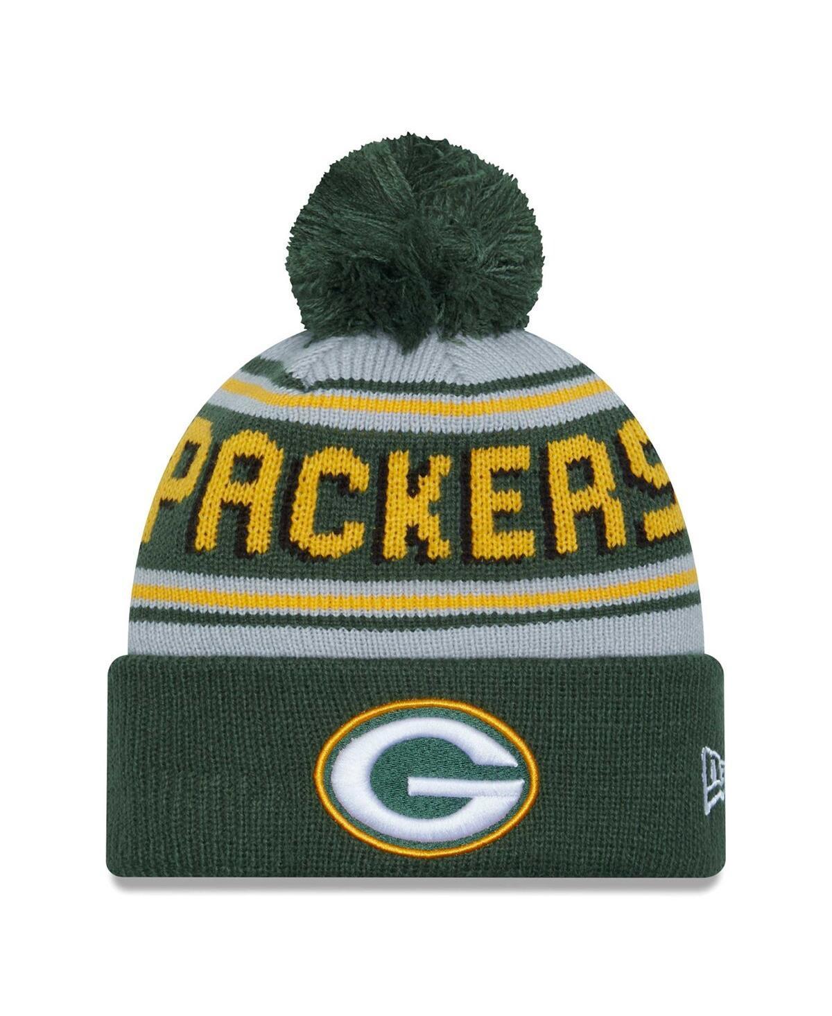 Mens New Era Green Green Bay Packers Main Cuffed Knit Hat with Pom Product Image