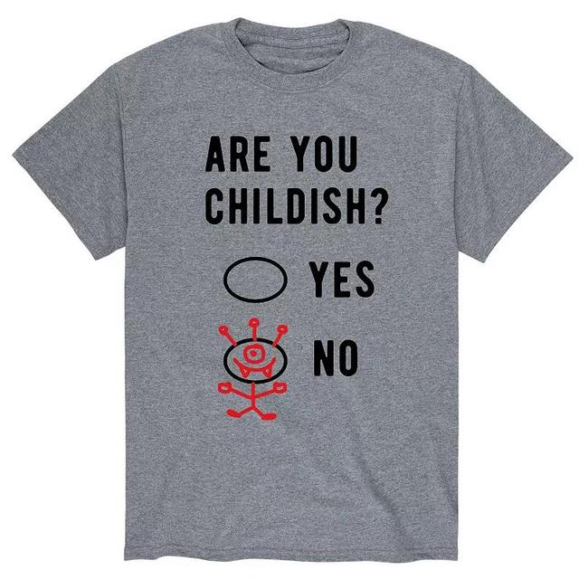 Mens Are You Childish Tee Athletic Grey Product Image