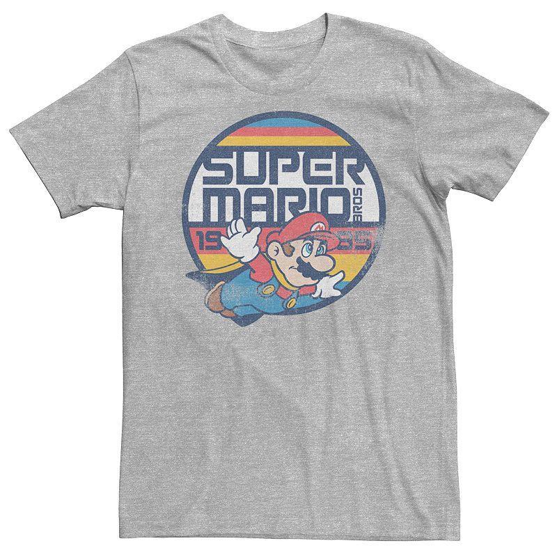 Mens Nintendo Super Mario Retro Fly Tee Athletic Grey Product Image