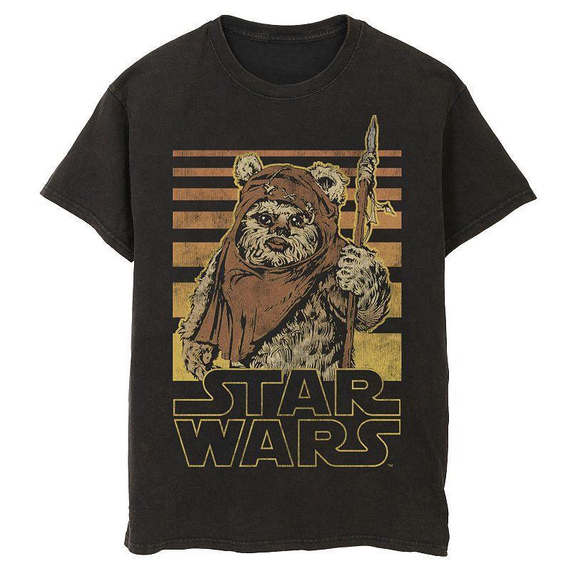 Mens Star Wars Wicket Retro Ewok Sunset Halftone Graphic Tee Product Image